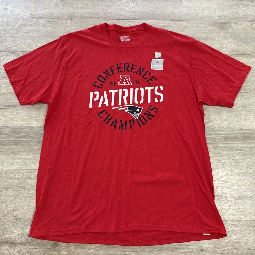 New England Patriots Shirt 2016 AFC Champions NFL Pro Line Fanatics Red Men's XL